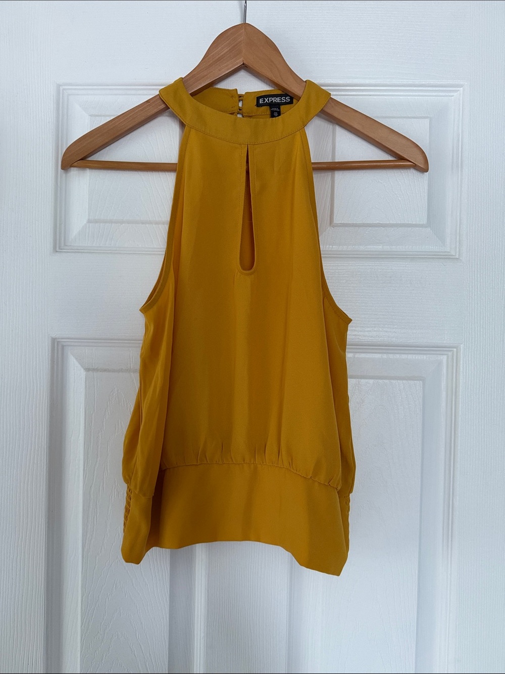 Express Mustard Halter Keyhole Camisole